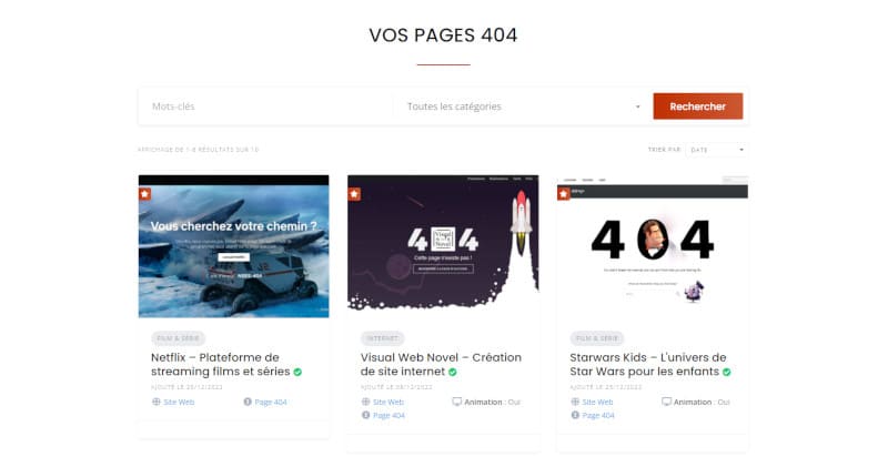 Capture de la page des tarifs du site annuaire404.com