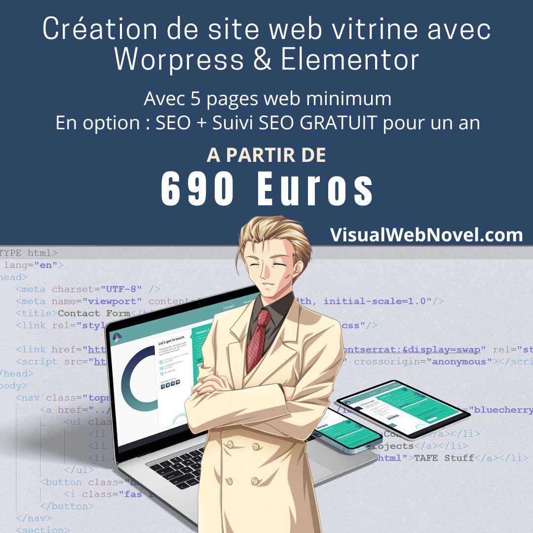 Création site Internet avec Wordpress par Visual Web Novel